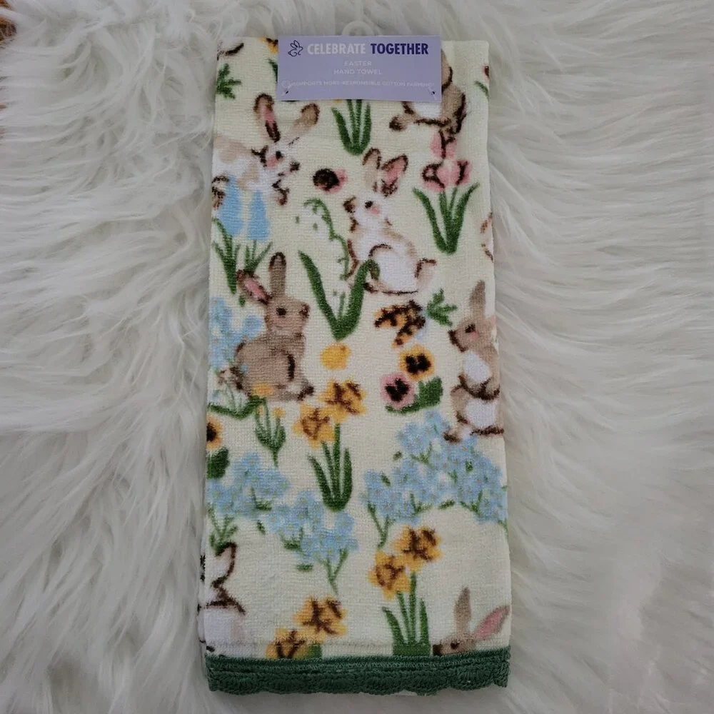 Spring Bunny Design Hand Towel Set